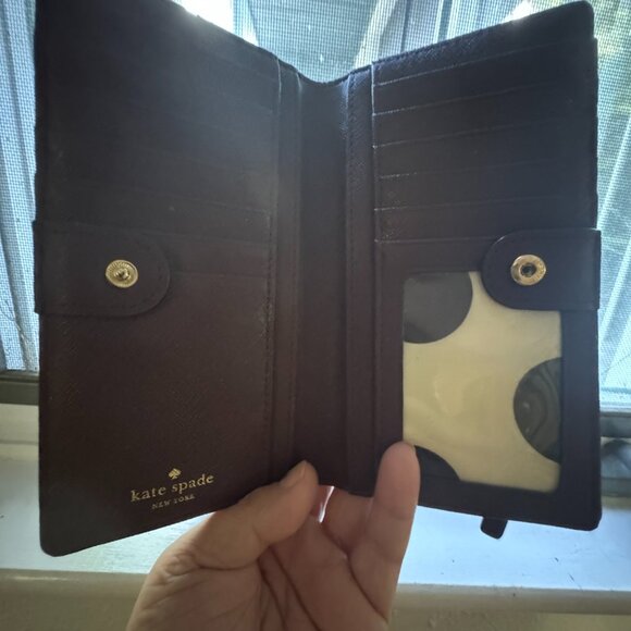 🍒 Kate Spade New York Bifold Wallet | Cherrywood / Mulled Wine | Saffiano Leath - Picture 7 of 7